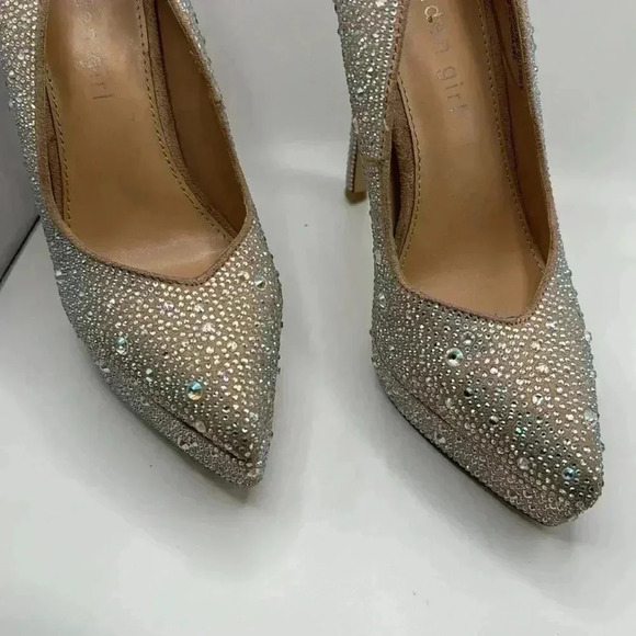 Cinderella GORGEOUS MADDEN GIRL 5 1/2 “heels 1 inch platform ALL SPARKLES! NWOT - Picture 2 of 5